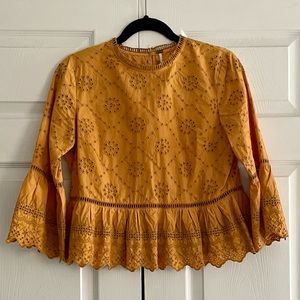 Free People Eyelet Peplum Top